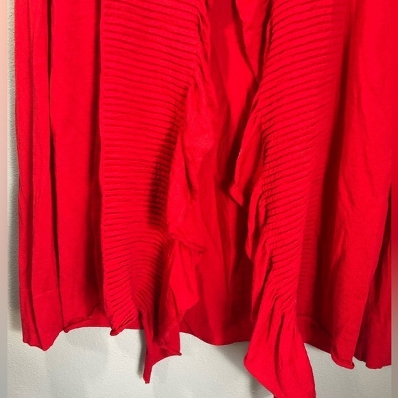 LaFayette 148 New York Red Open front Cardigan wool size Large - Picture 3 of 6